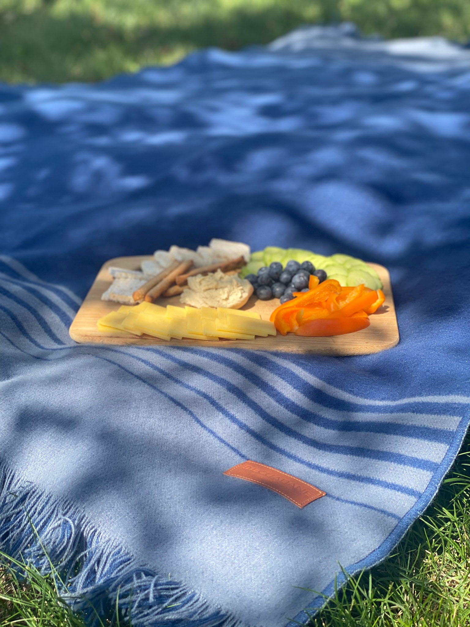 Stockholm - Blue and Gray Luxury Throw Blanket