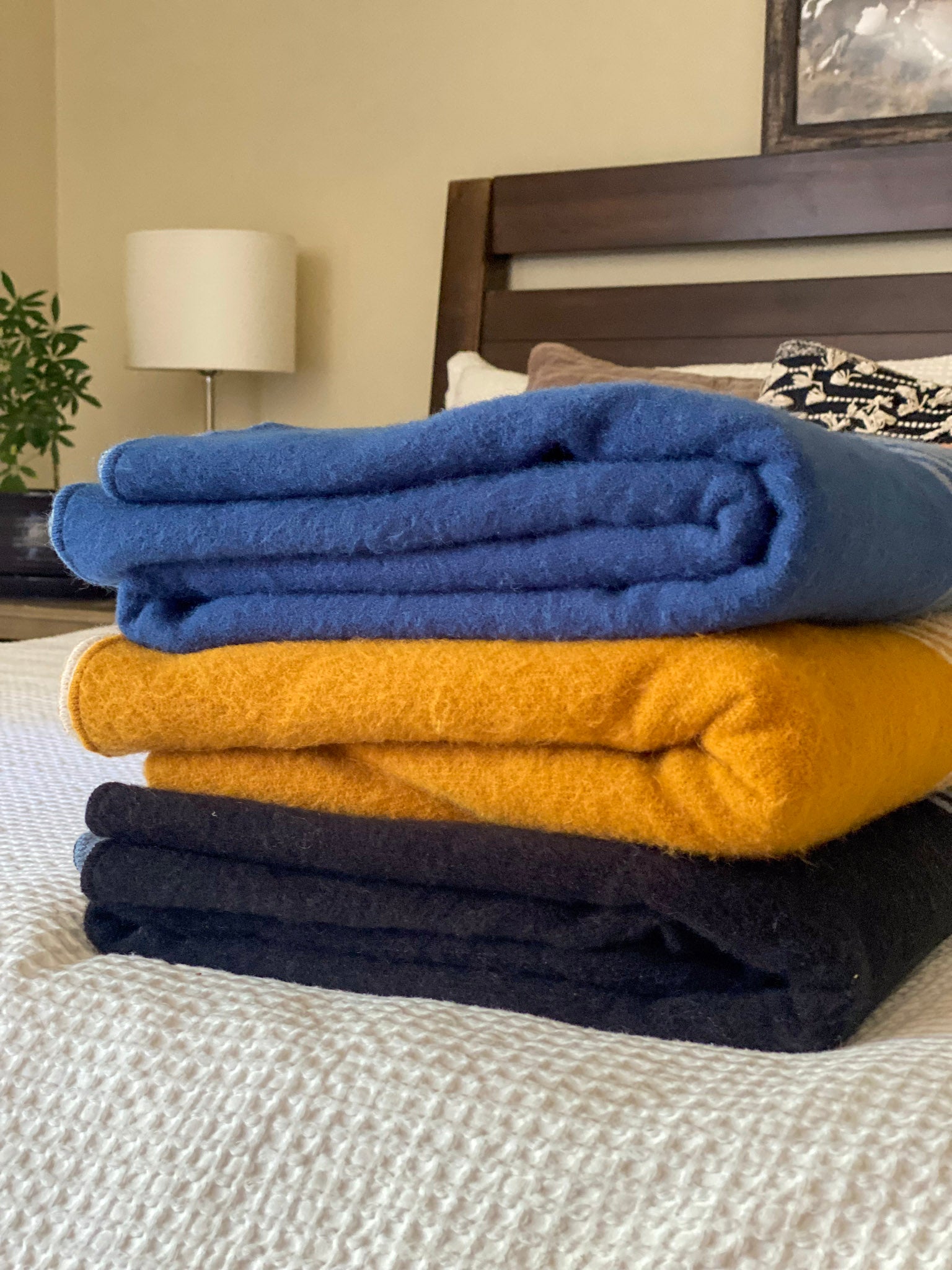 Stockholm - Blue and Gray Luxury Throw Blanket