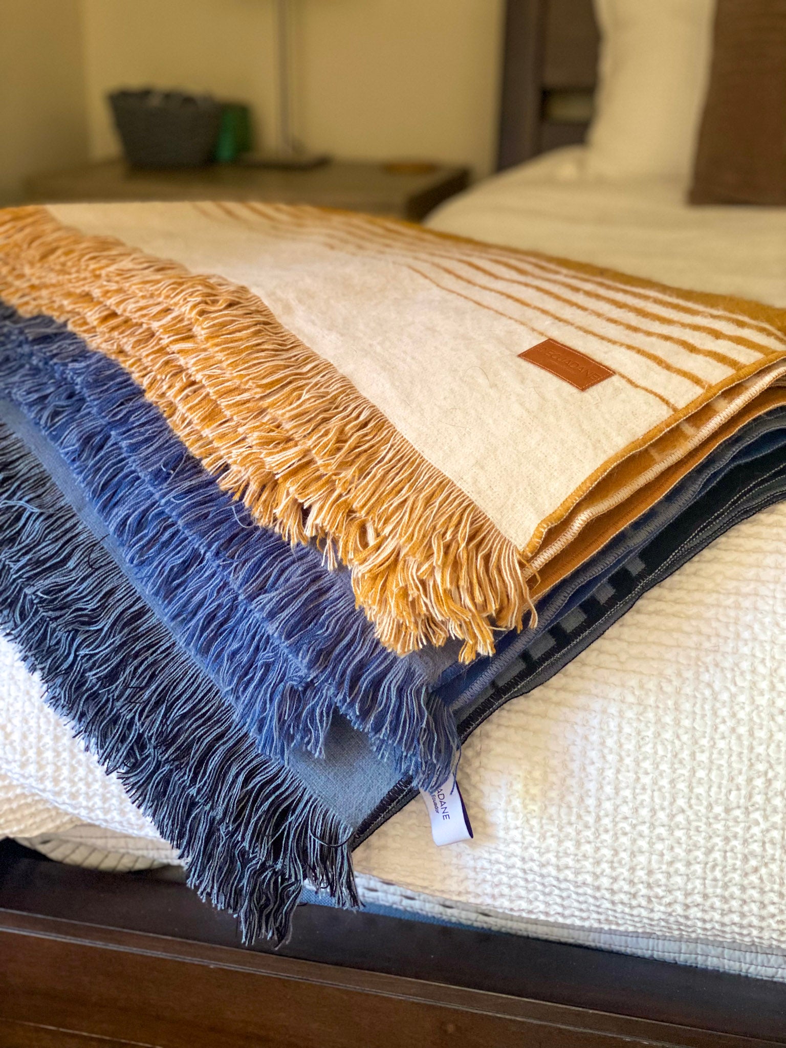 Stockholm - Blue and Gray Luxury Throw Blanket