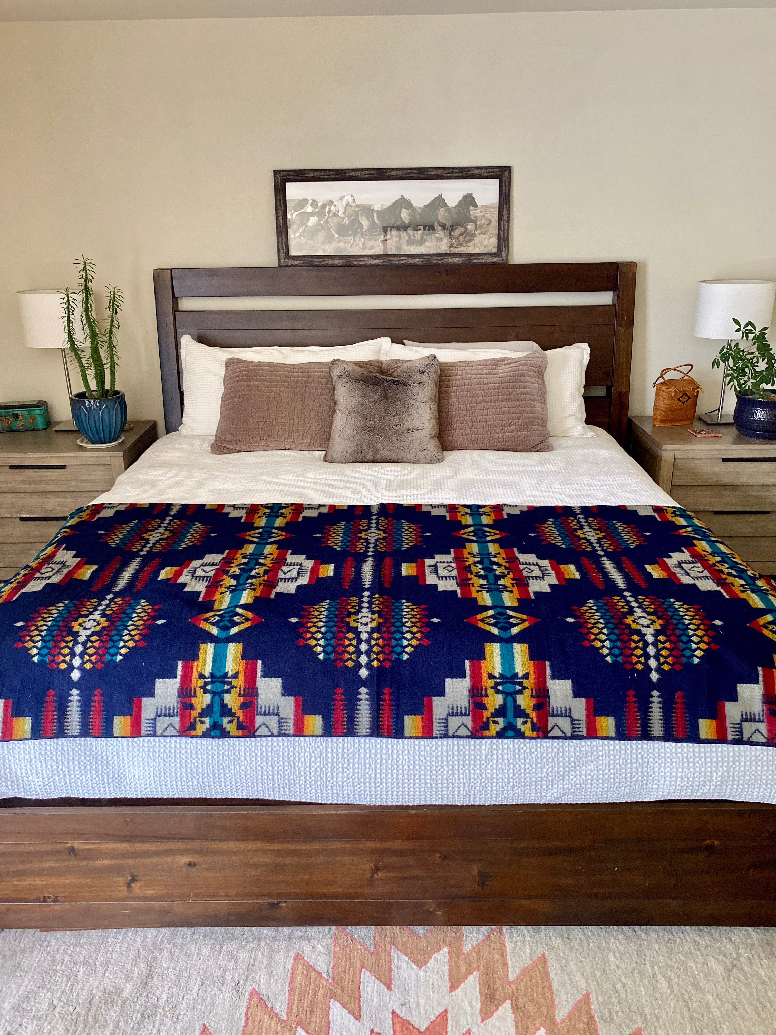 Artisan-Made Queen-Sized Blanket - Andes Midnight