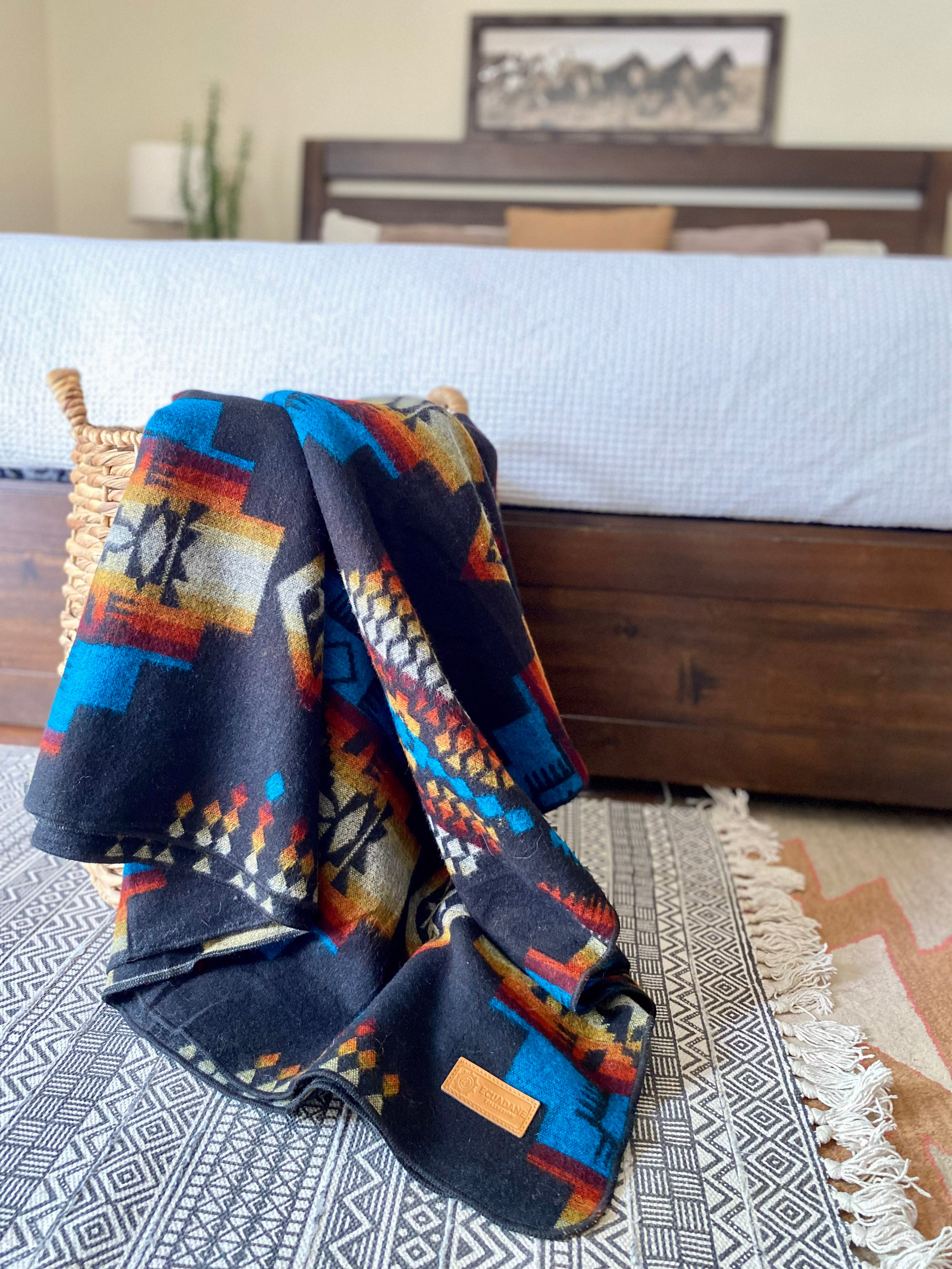 Artisan-Made Southwestern Queen-Sized Blanket - Andes Cliffside