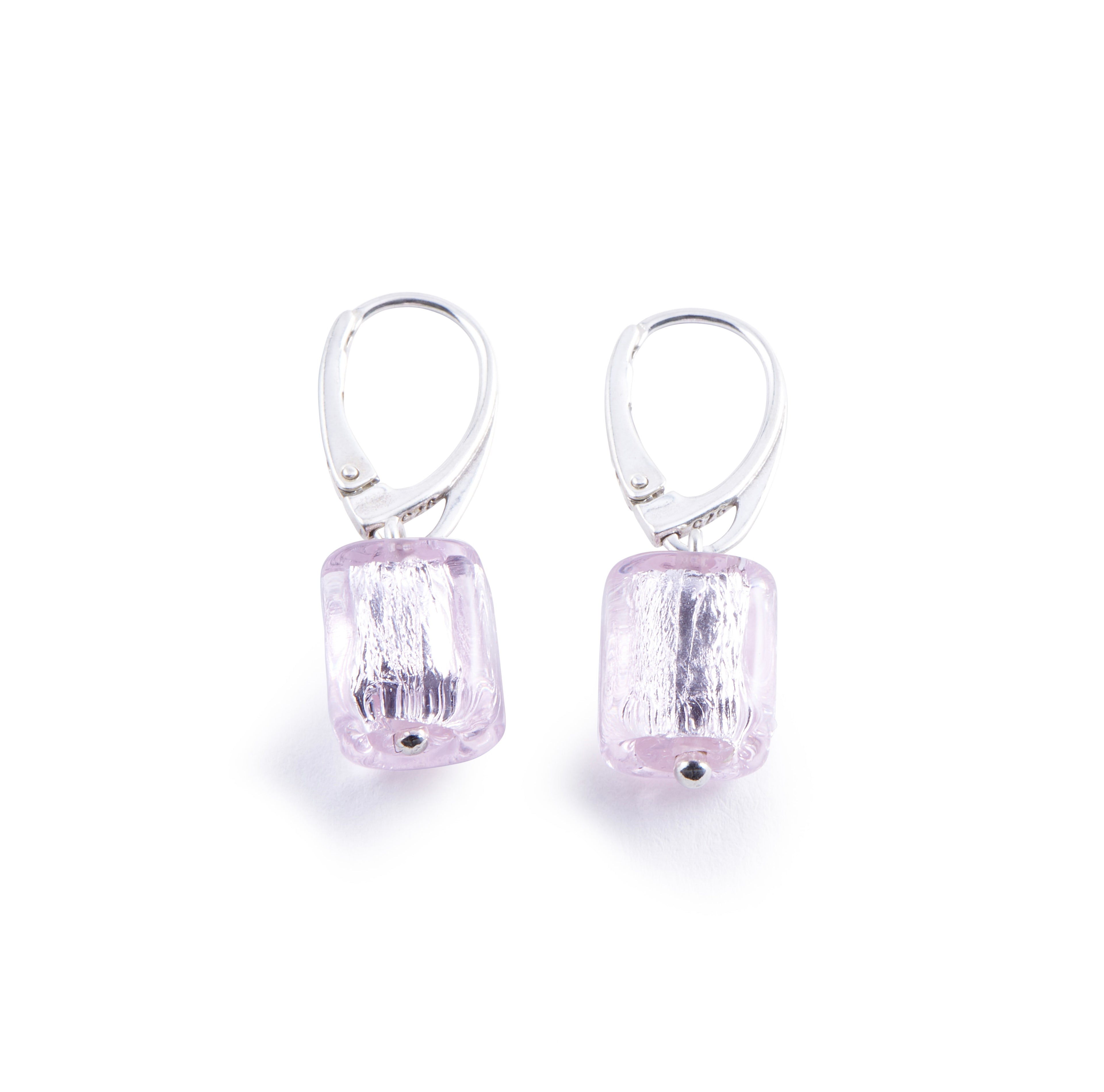 Handmade Glass Necklace, Earrings & Bracelet - Pink & Silver