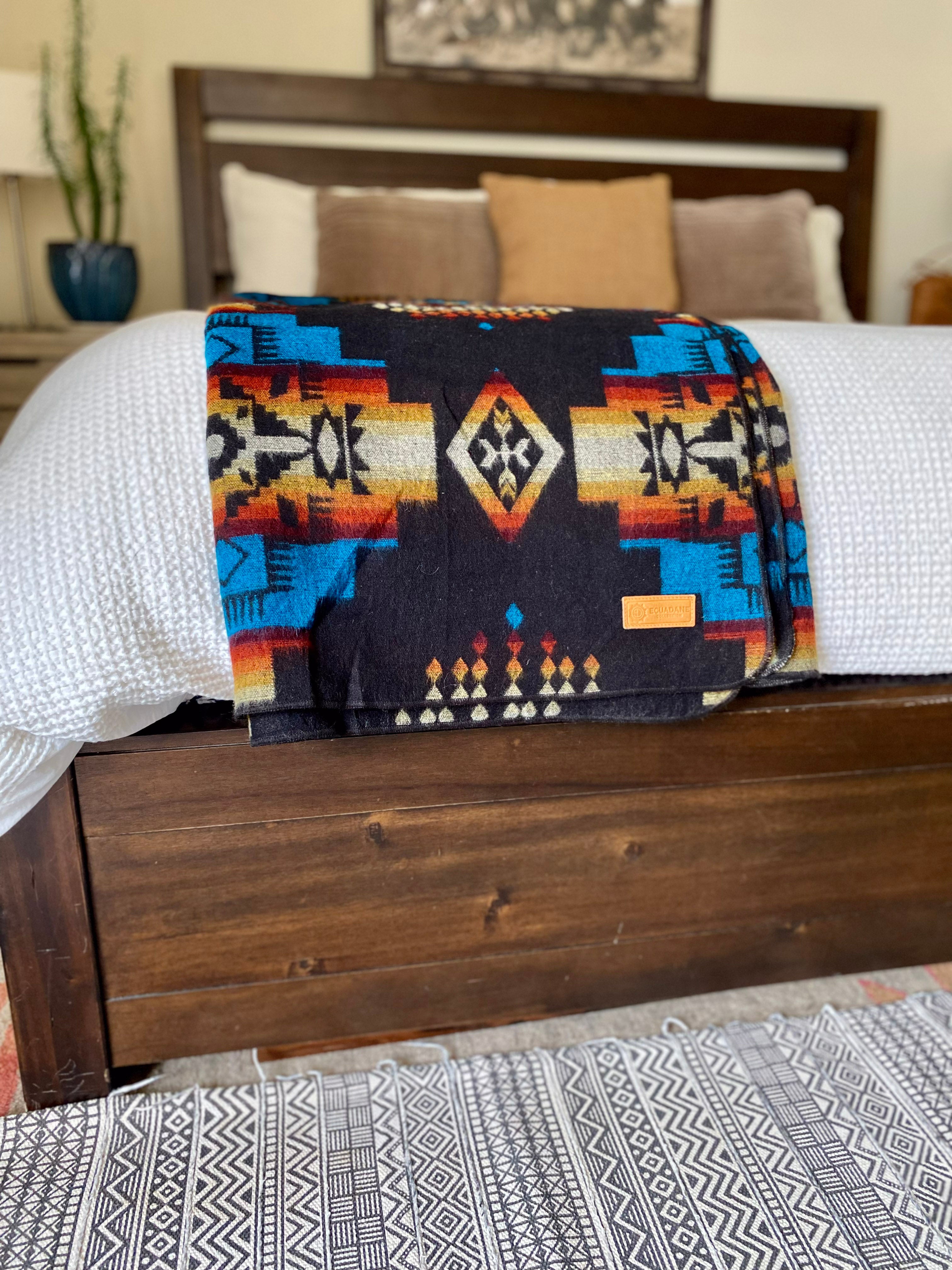 Artisan-Made Southwestern Queen-Sized Blanket - Andes Cliffside