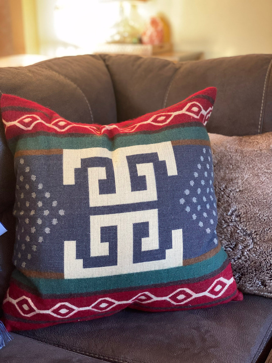 Artisan-Made Large Sumaco Wave Pillowcase with Southwestern Design