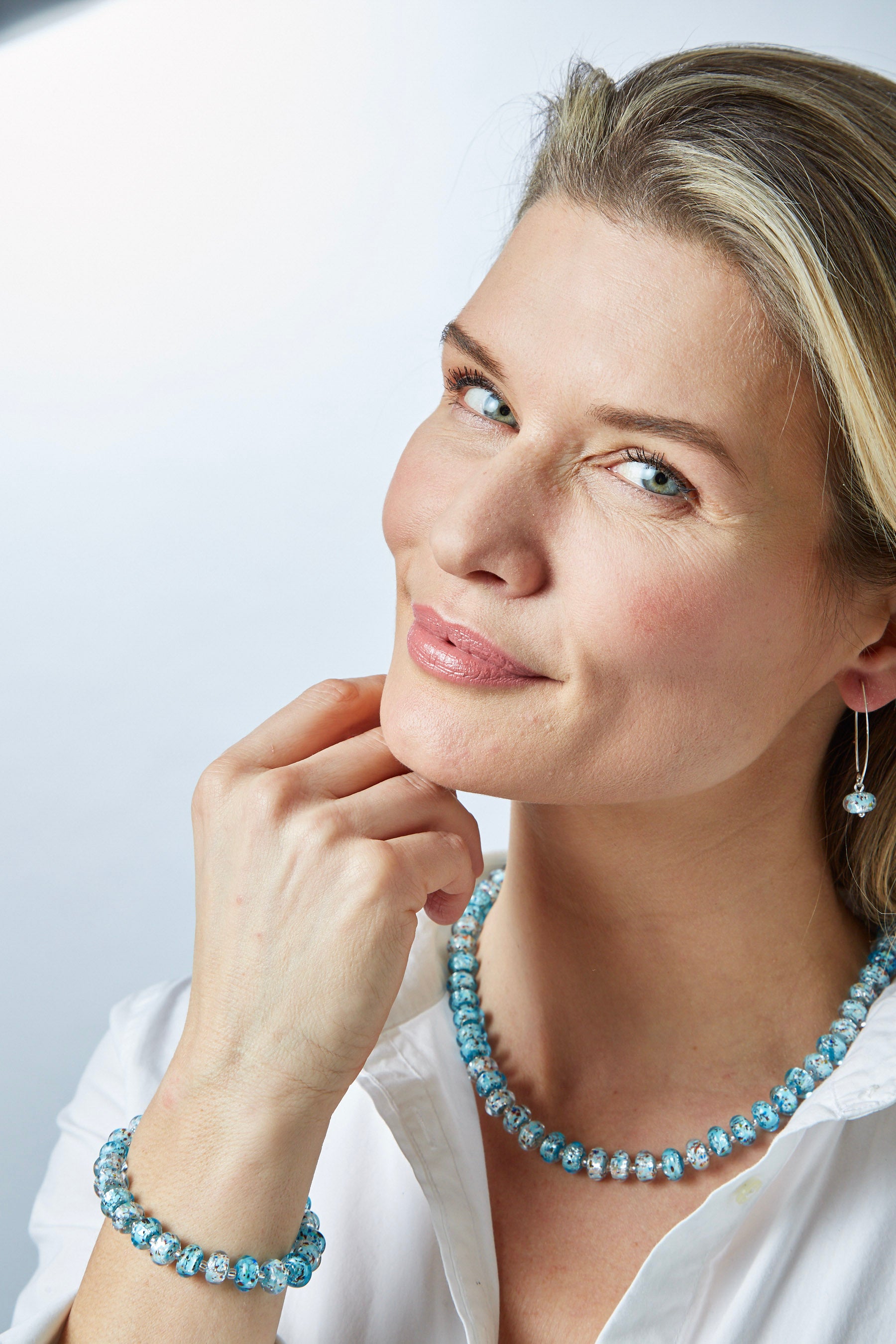 Azure Drift — Hand-Blown Glass & Silver Jewelry