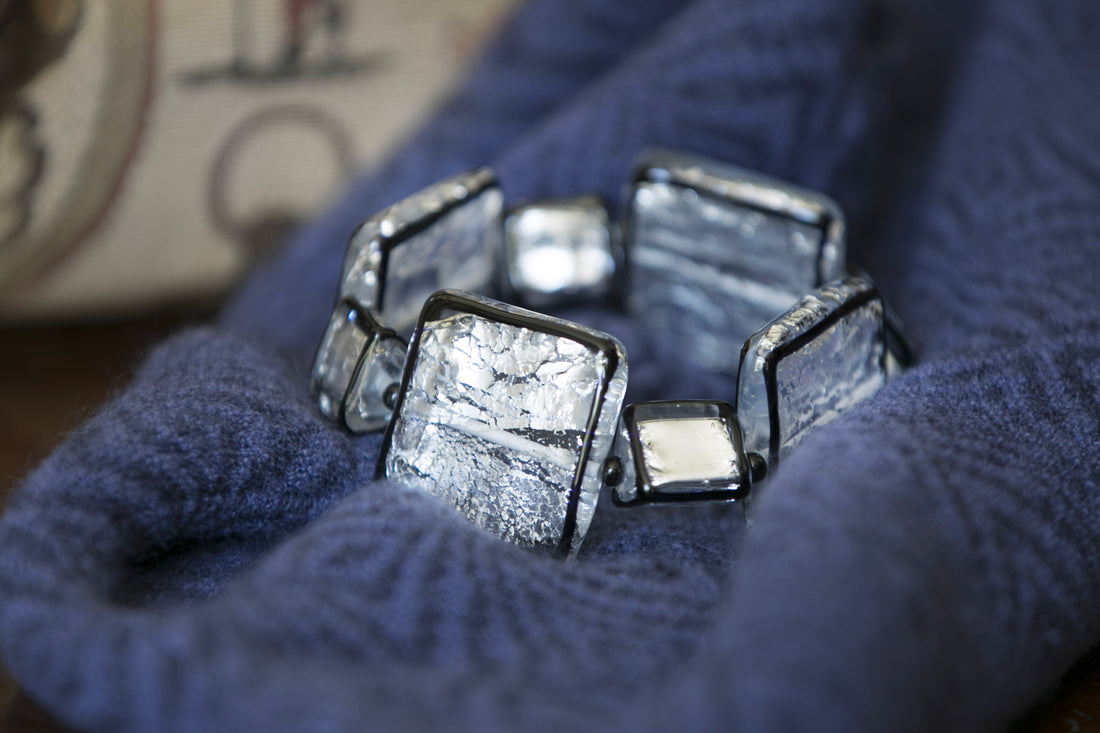 Handmade Silver & Glass Jewelry - Black and Silver