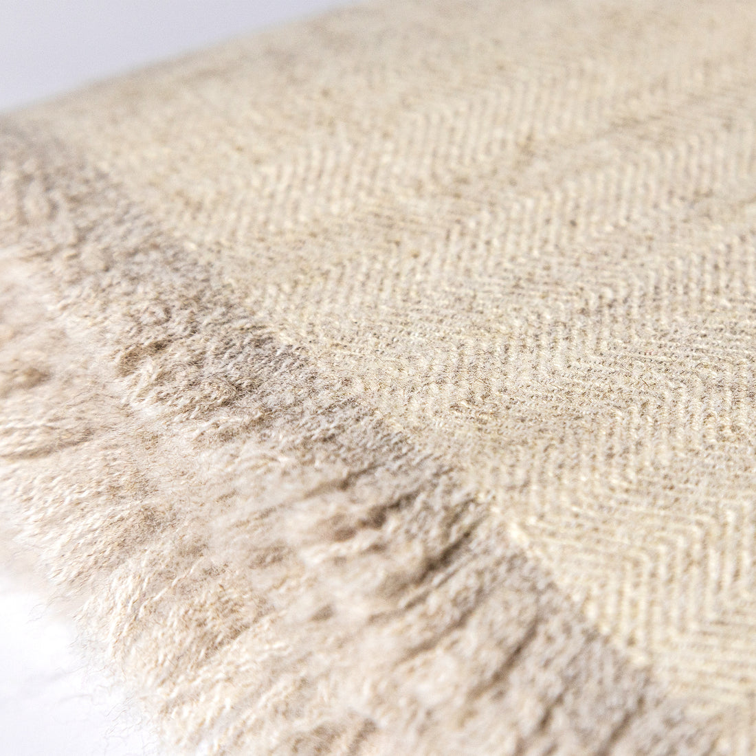 Chevron Herringbone Throw Blanket - Natural