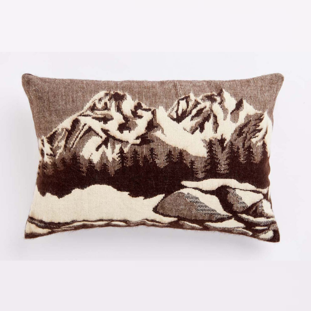 Artisan-Made Lumbar Mountain Range Pillowcase with Southwestern Design
