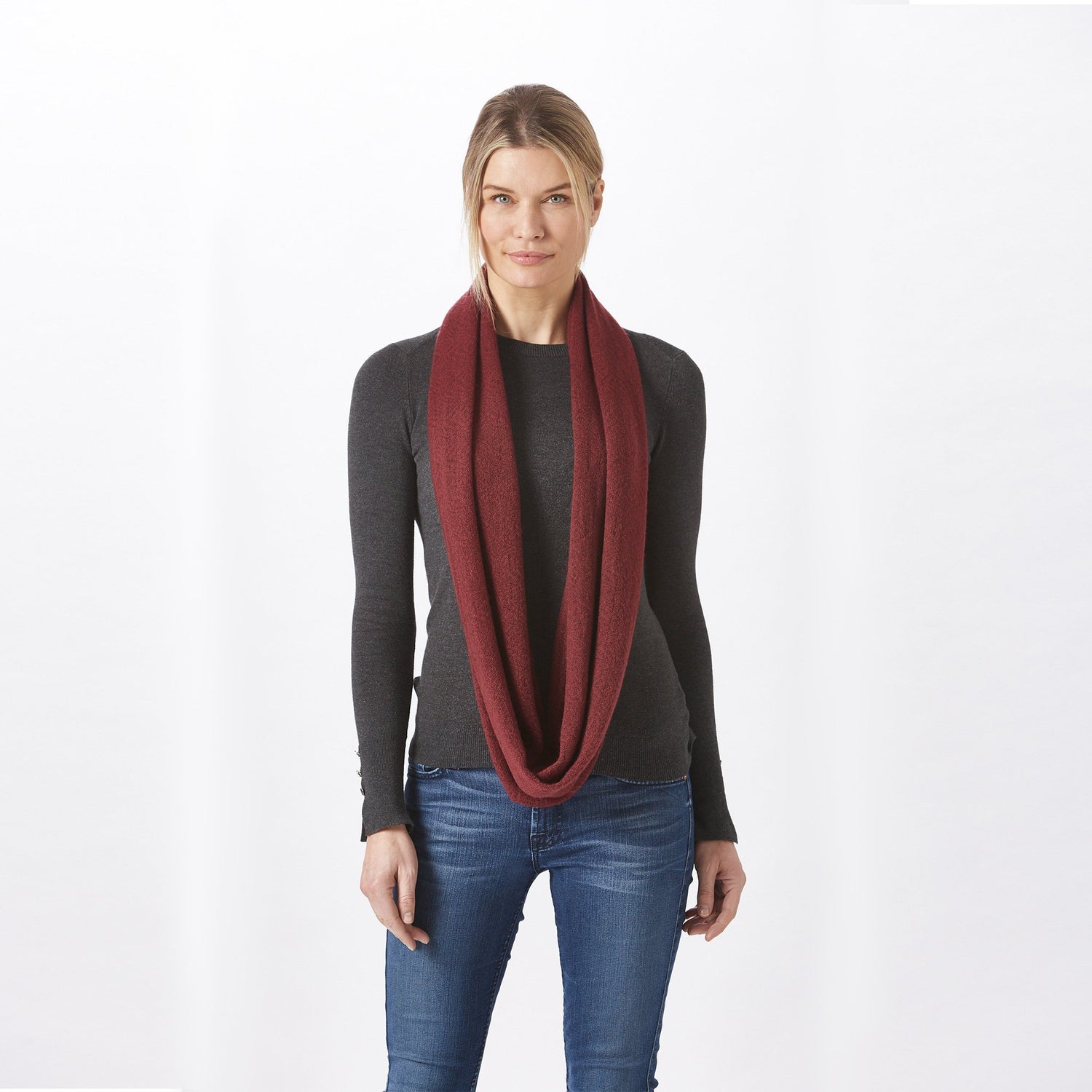 Burgundy Infinity Scarf - Ecuadane