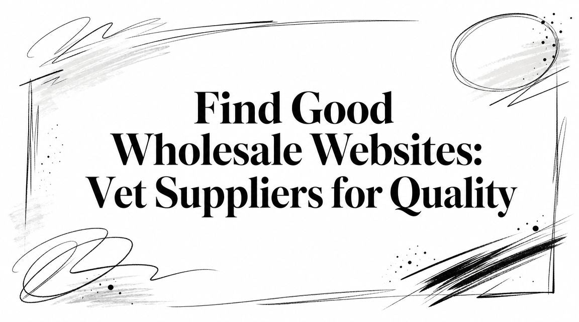 Find Good Wholesale Websites: Vet Suppliers for Quality