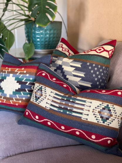 Artisan-Made Lumbar Sumaco Wave Pillowcase with Southwestern Design