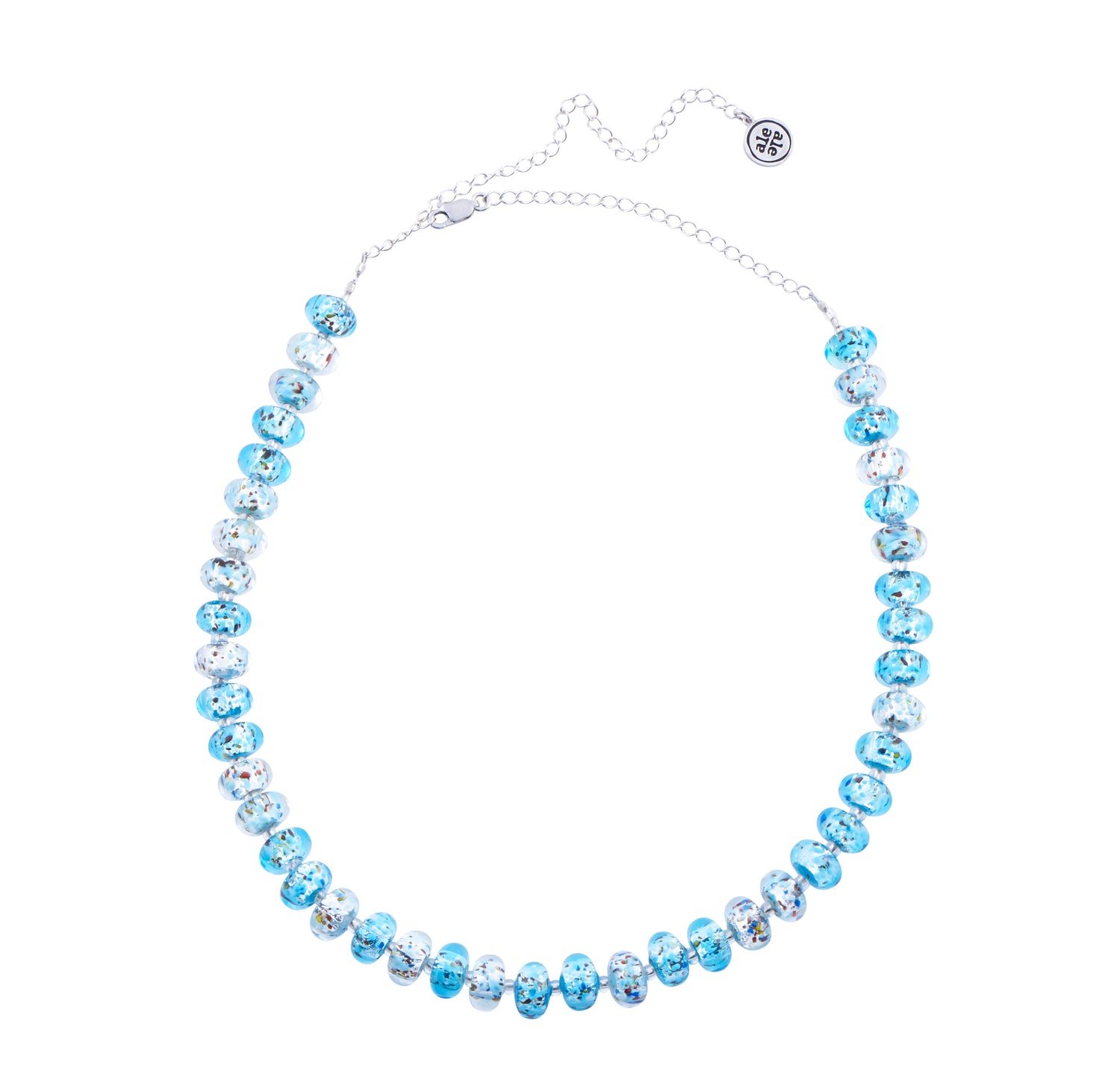 Handmade Glass Necklace, Earrings &amp; Bracelet - Blue &amp; Silver