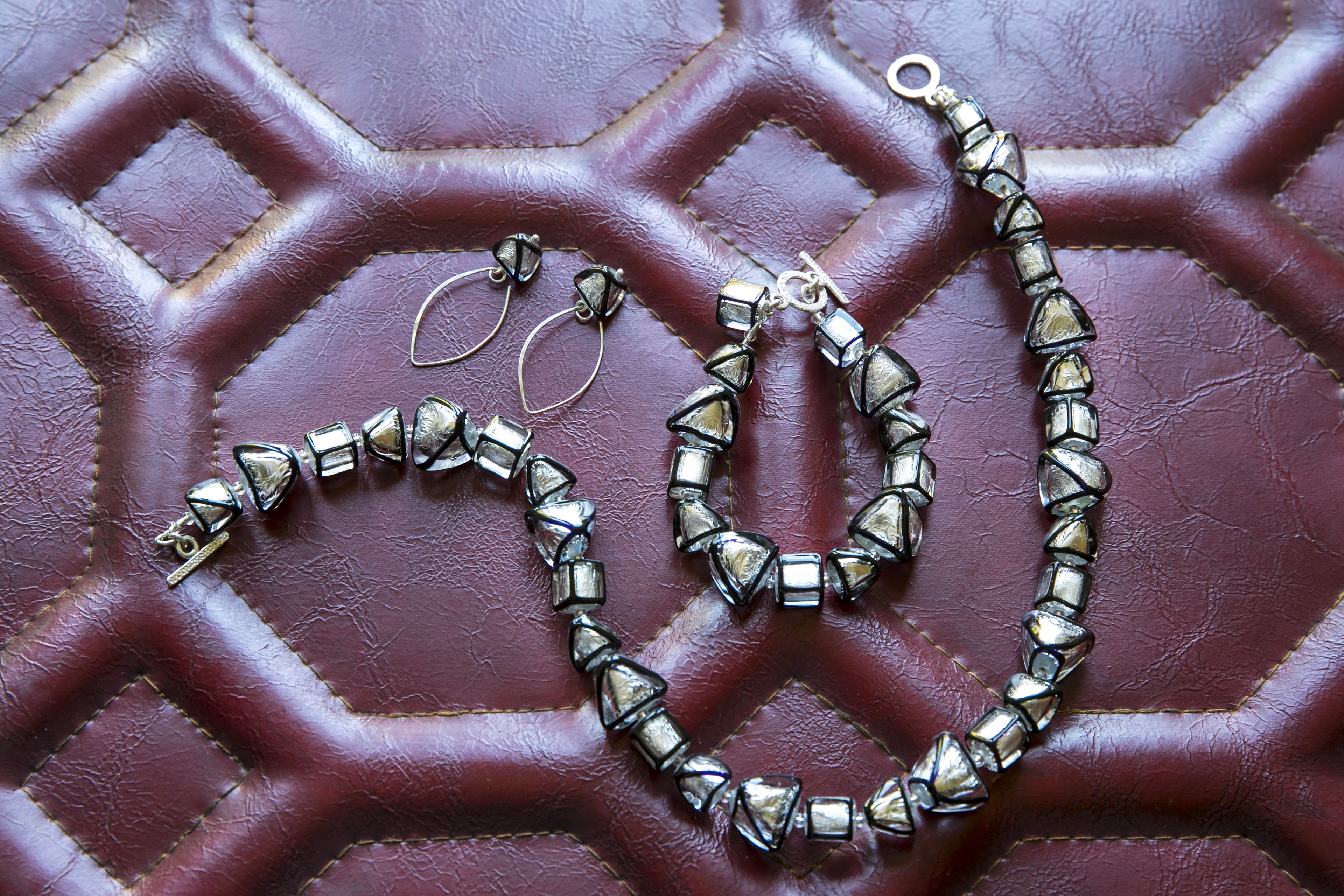 Handmade Silver &amp; Glass Jewelry - Black and Silver