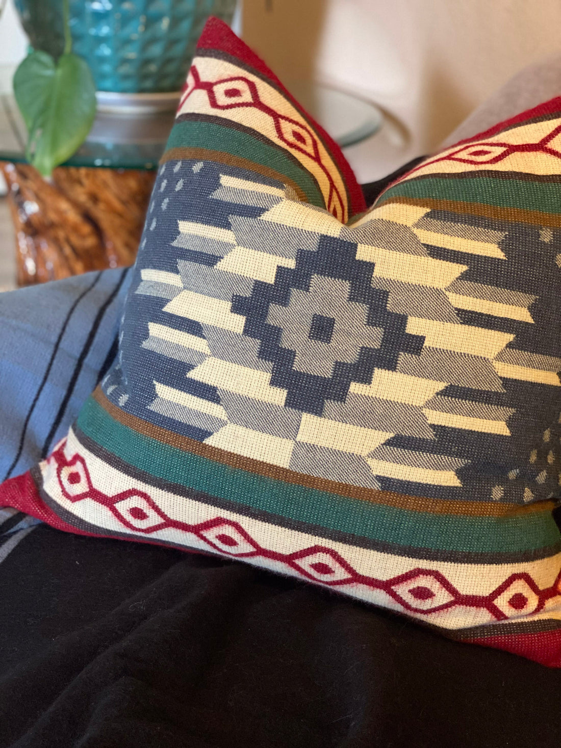 Artisan-Made Large Sumaco Wave Pillowcase with Southwestern Design