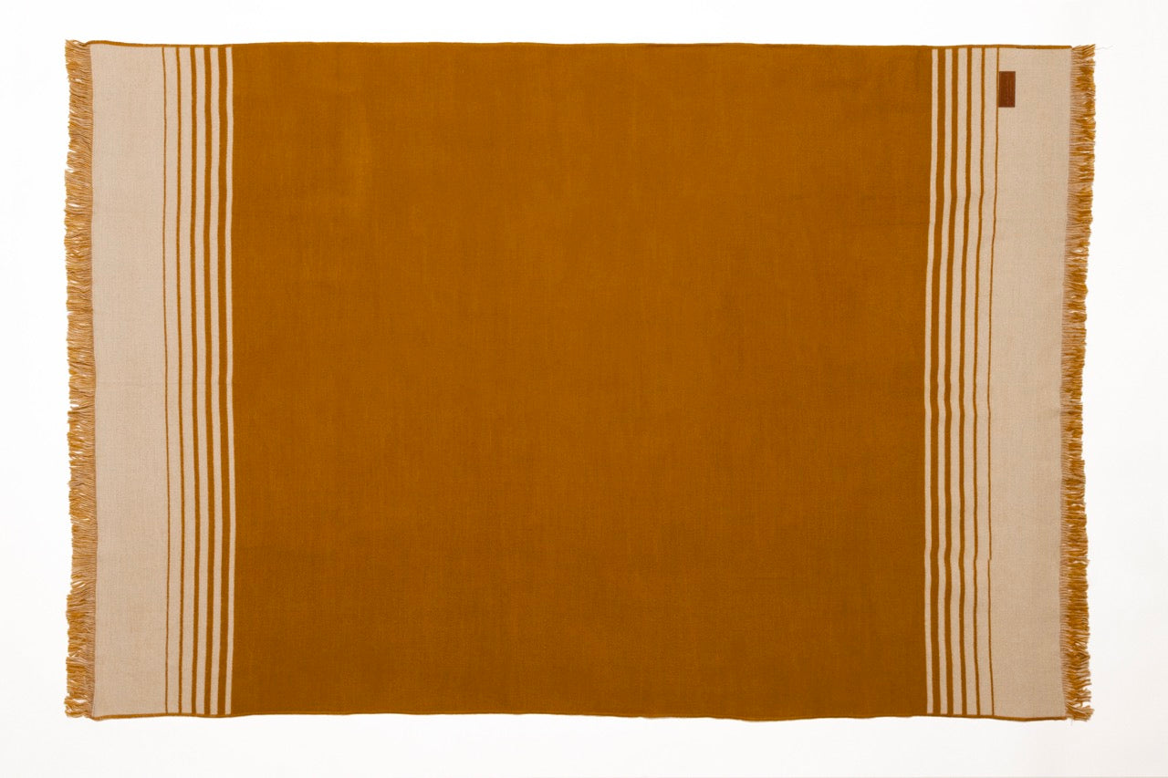 Quilotoa Gold and Beige Luxury Throw Blanket