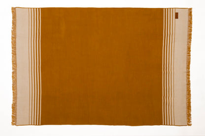 Quilotoa Gold and Beige Luxury Throw Blanket