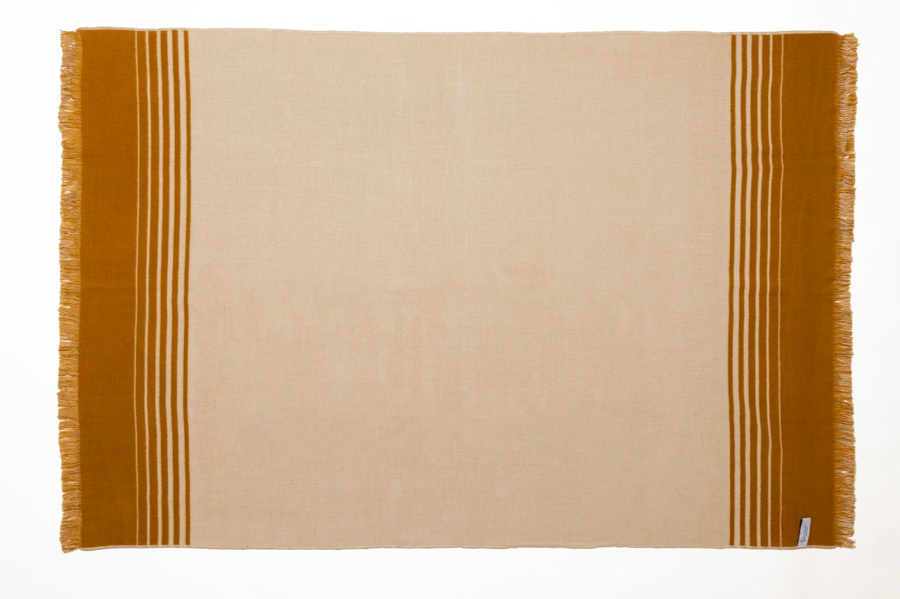 Quilotoa Gold and Beige Luxury Throw Blanket