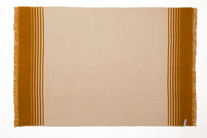 Quilotoa Gold and Beige Luxury Throw Blanket