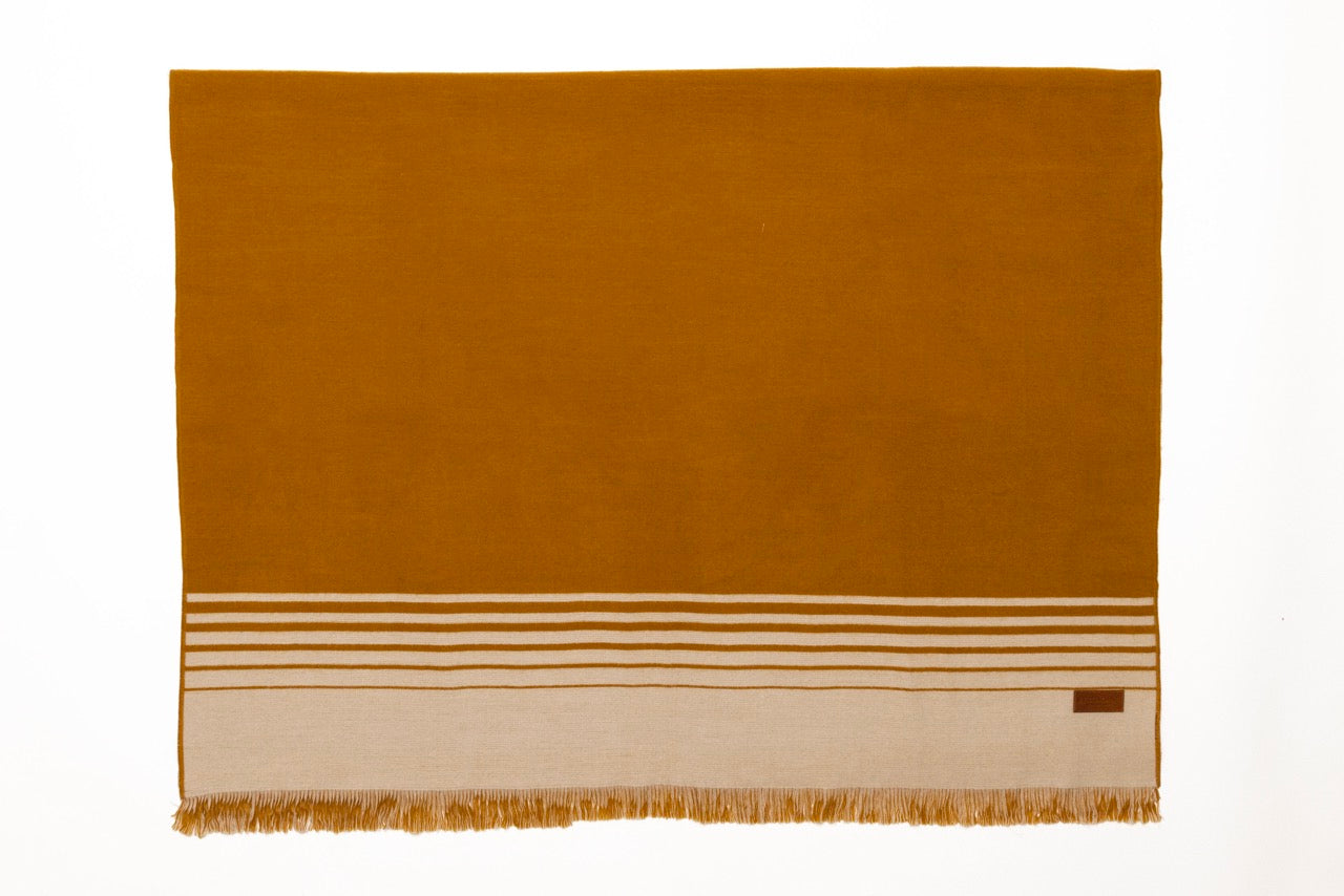 Quilotoa Gold and Beige Luxury Throw Blanket