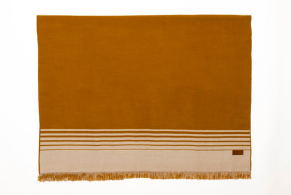 Quilotoa Gold and Beige Luxury Throw Blanket