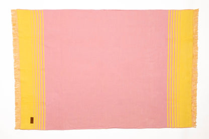 Quilotoa Pink and Yellow Luxury Throw Blanket