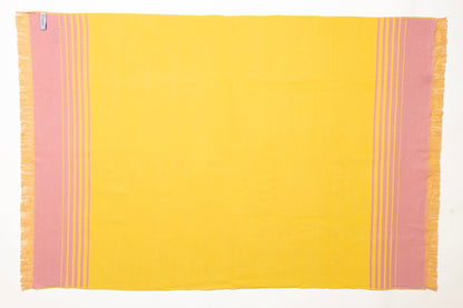 Quilotoa Pink and Yellow Luxury Throw Blanket