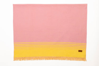 Quilotoa Pink and Yellow Luxury Throw Blanket