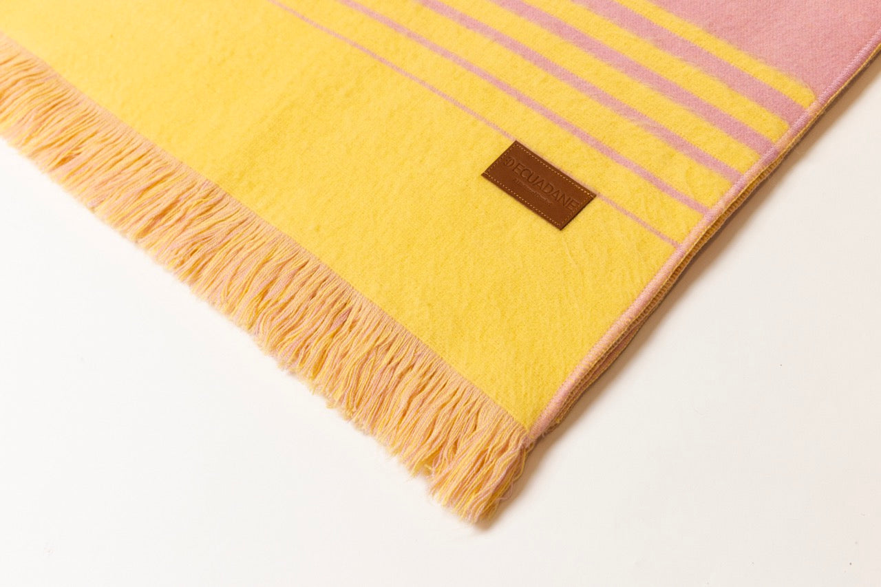 Quilotoa Pink and Yellow Luxury Throw Blanket