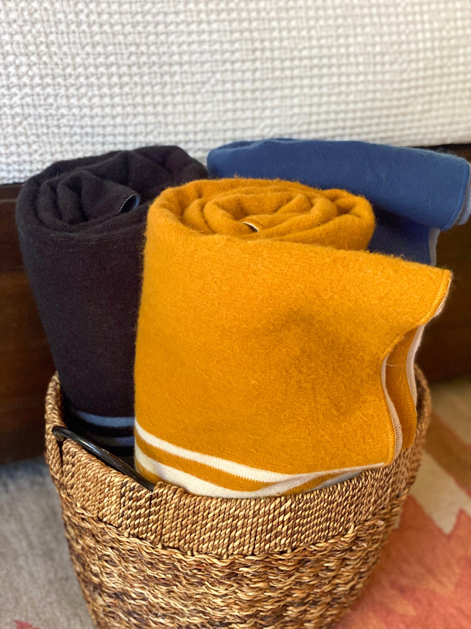 Quilotoa Gold and Beige Luxury Throw Blanket