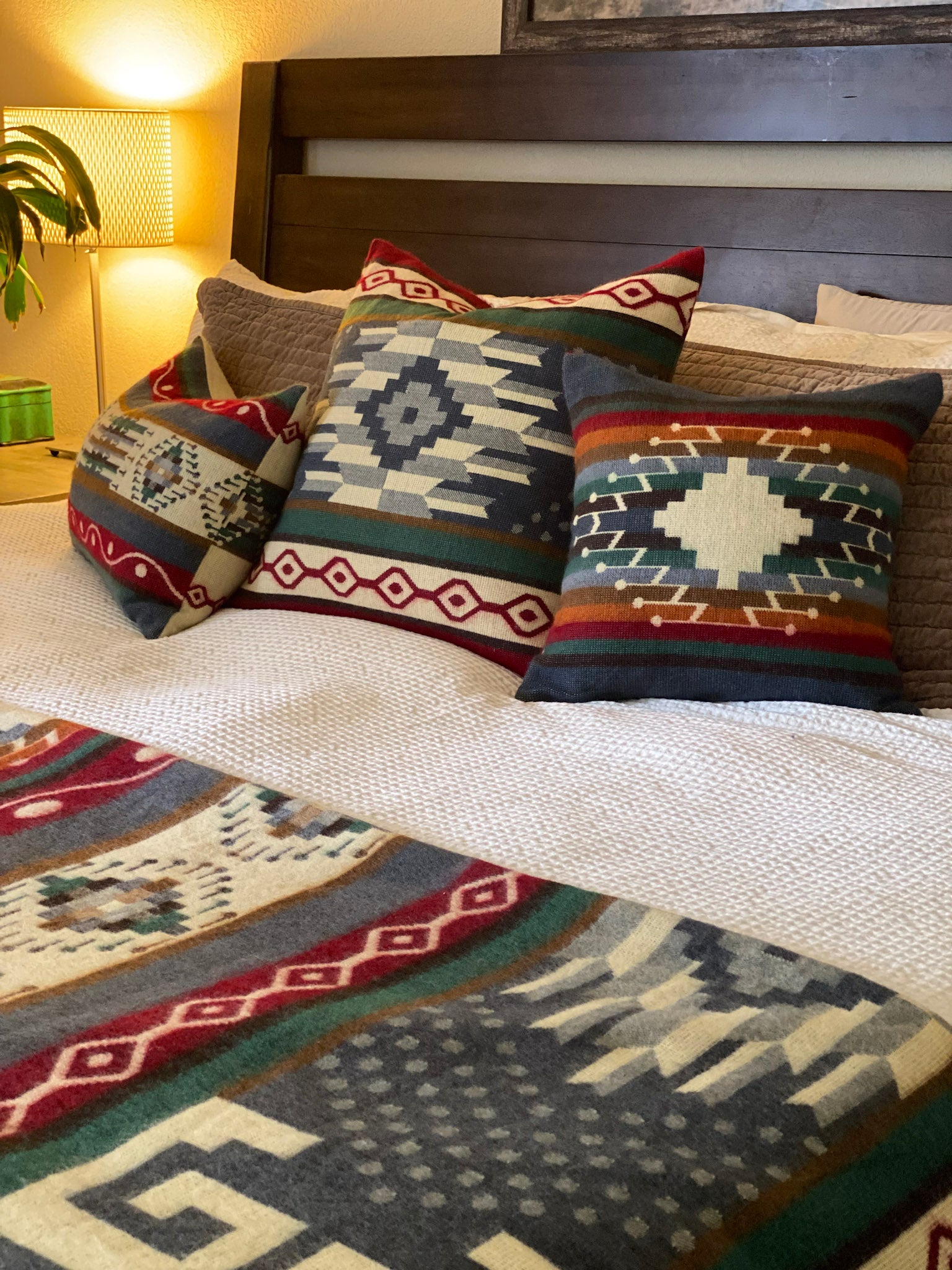 Artisan-Made Lumbar Sumaco Wave Pillowcase with Southwestern Design