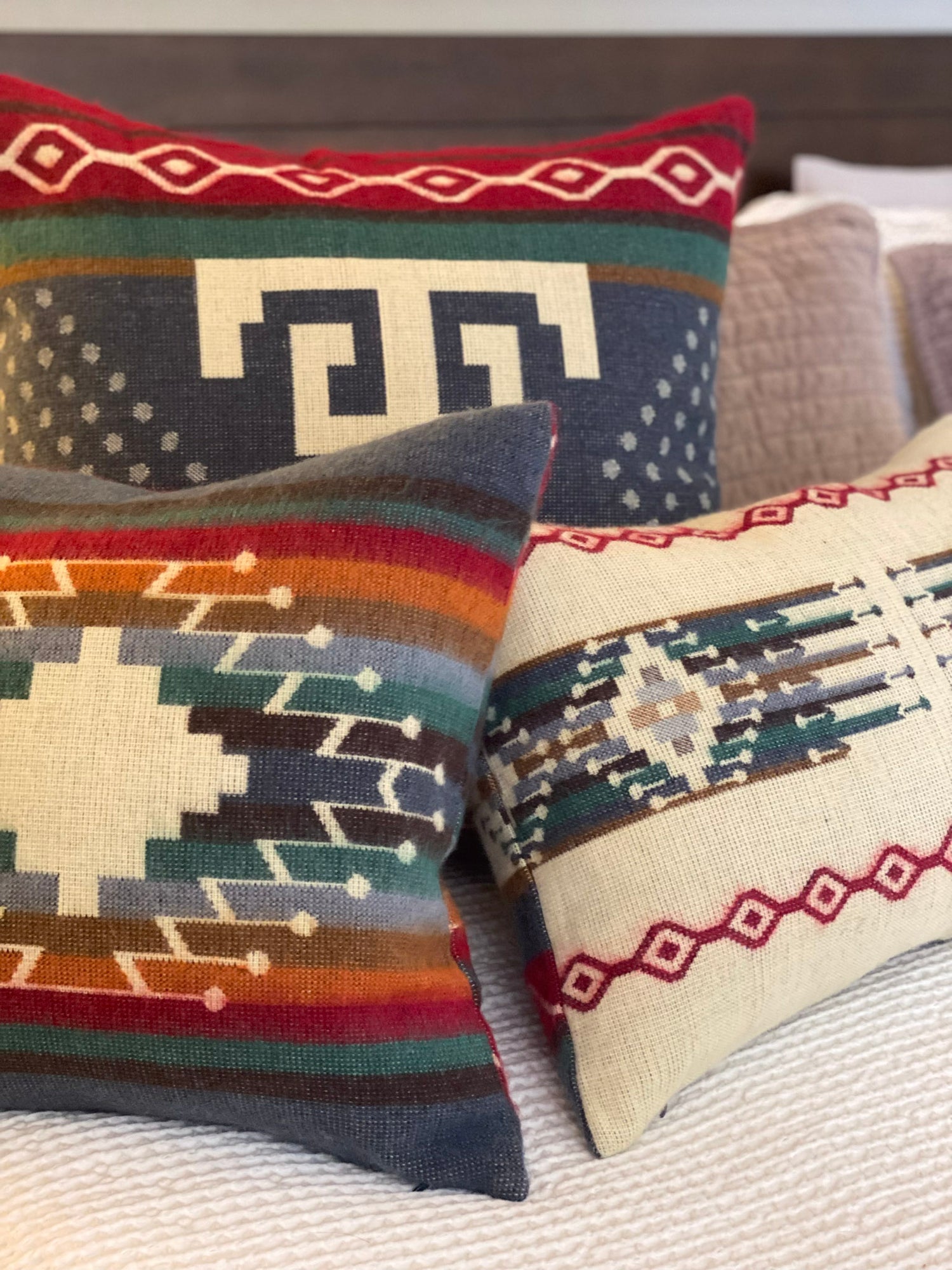 Artisan-Made Lumbar Sumaco Wave Pillowcase with Southwestern Design
