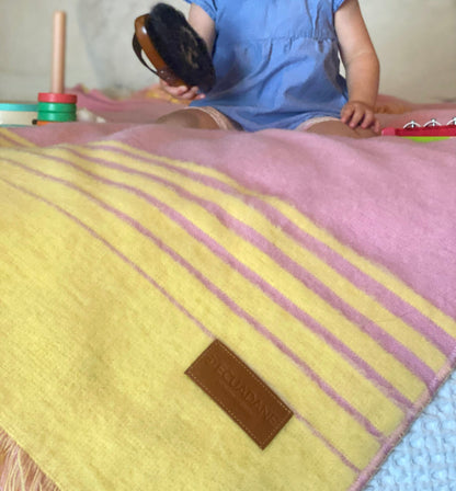 Quilotoa Pink and Yellow Luxury Throw Blanket