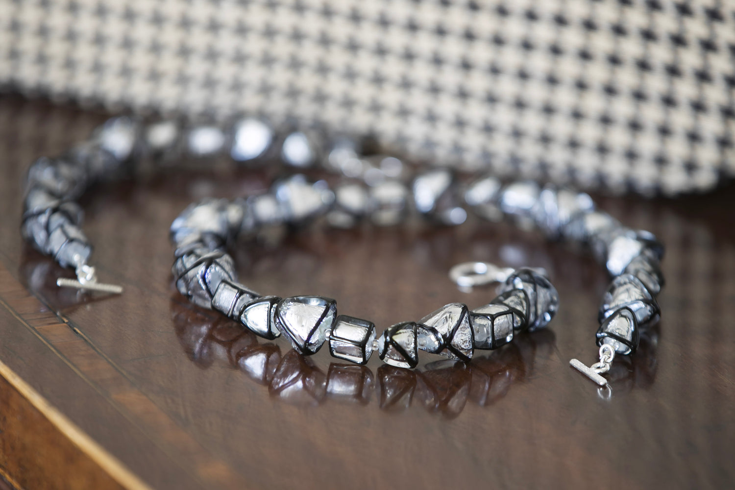 Handmade Silver &amp; Glass Jewelry - Black and Silver