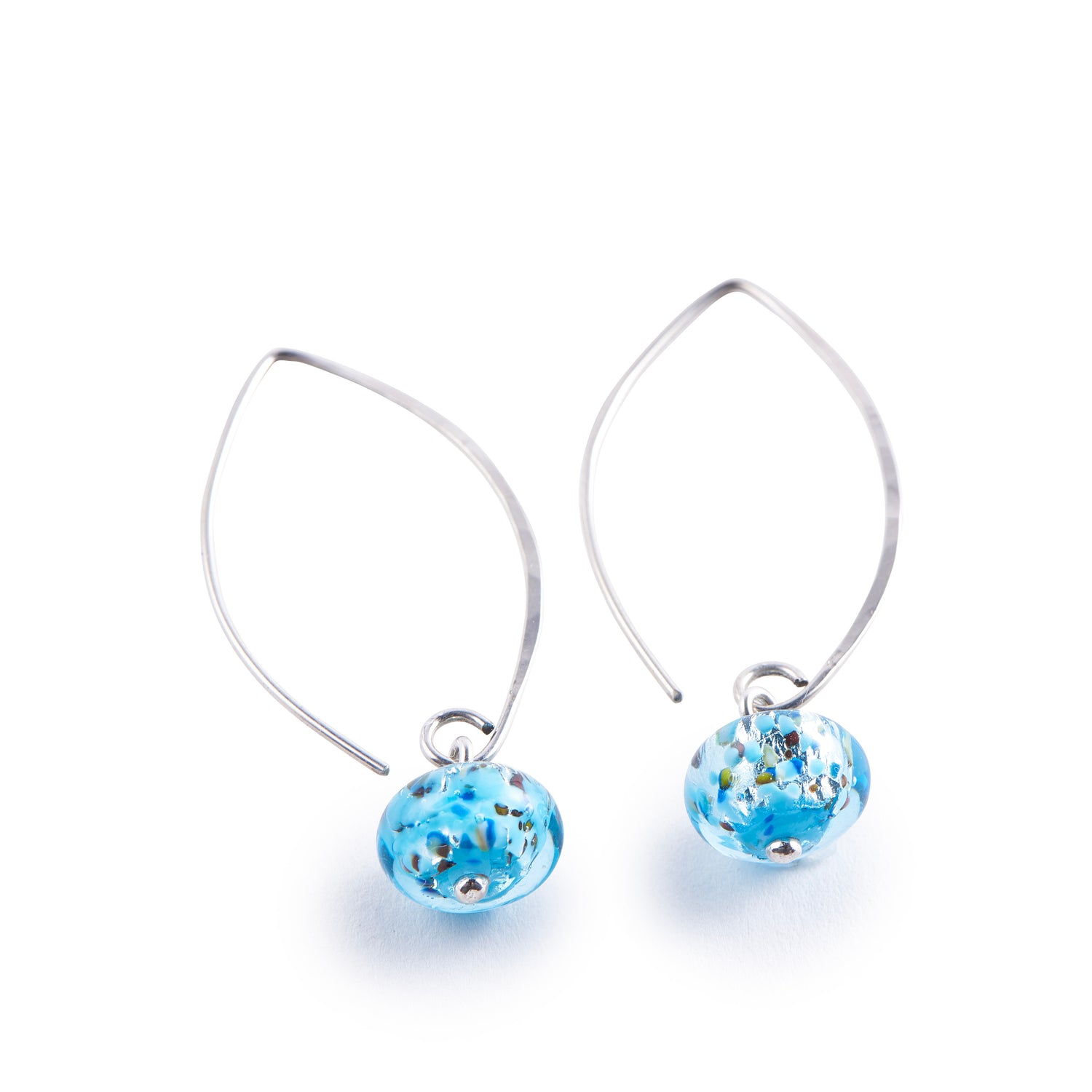 Handmade Glass Necklace, Earrings &amp; Bracelet - Blue &amp; Silver