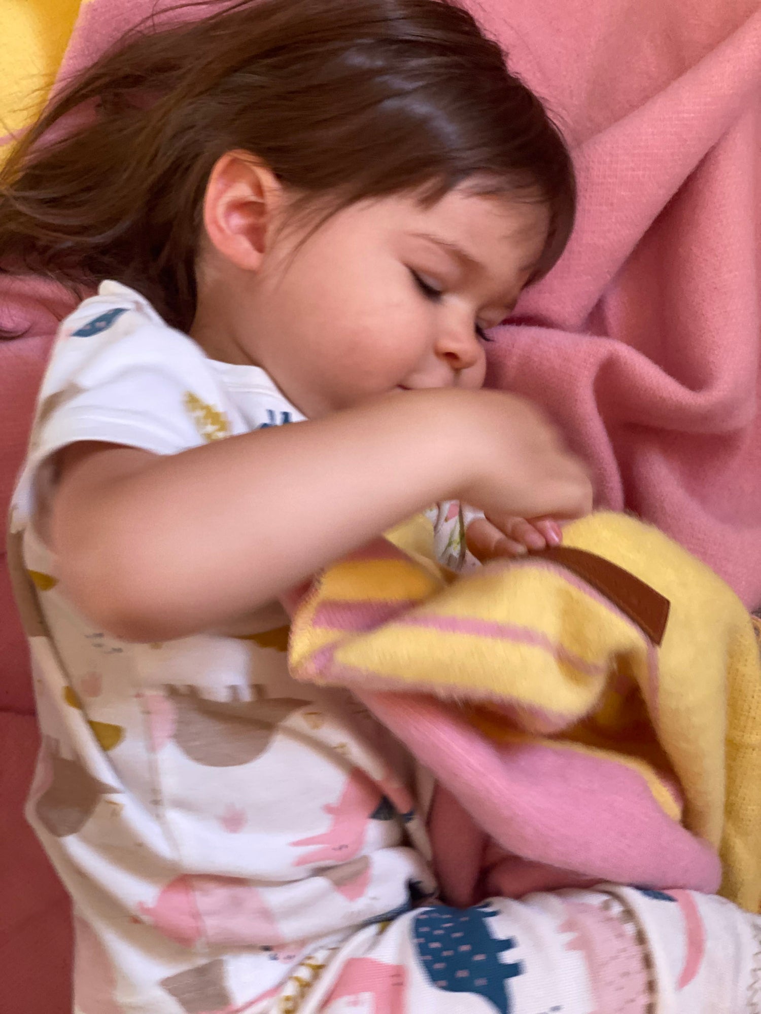 Quilotoa Pink and Yellow Luxury Throw Blanket