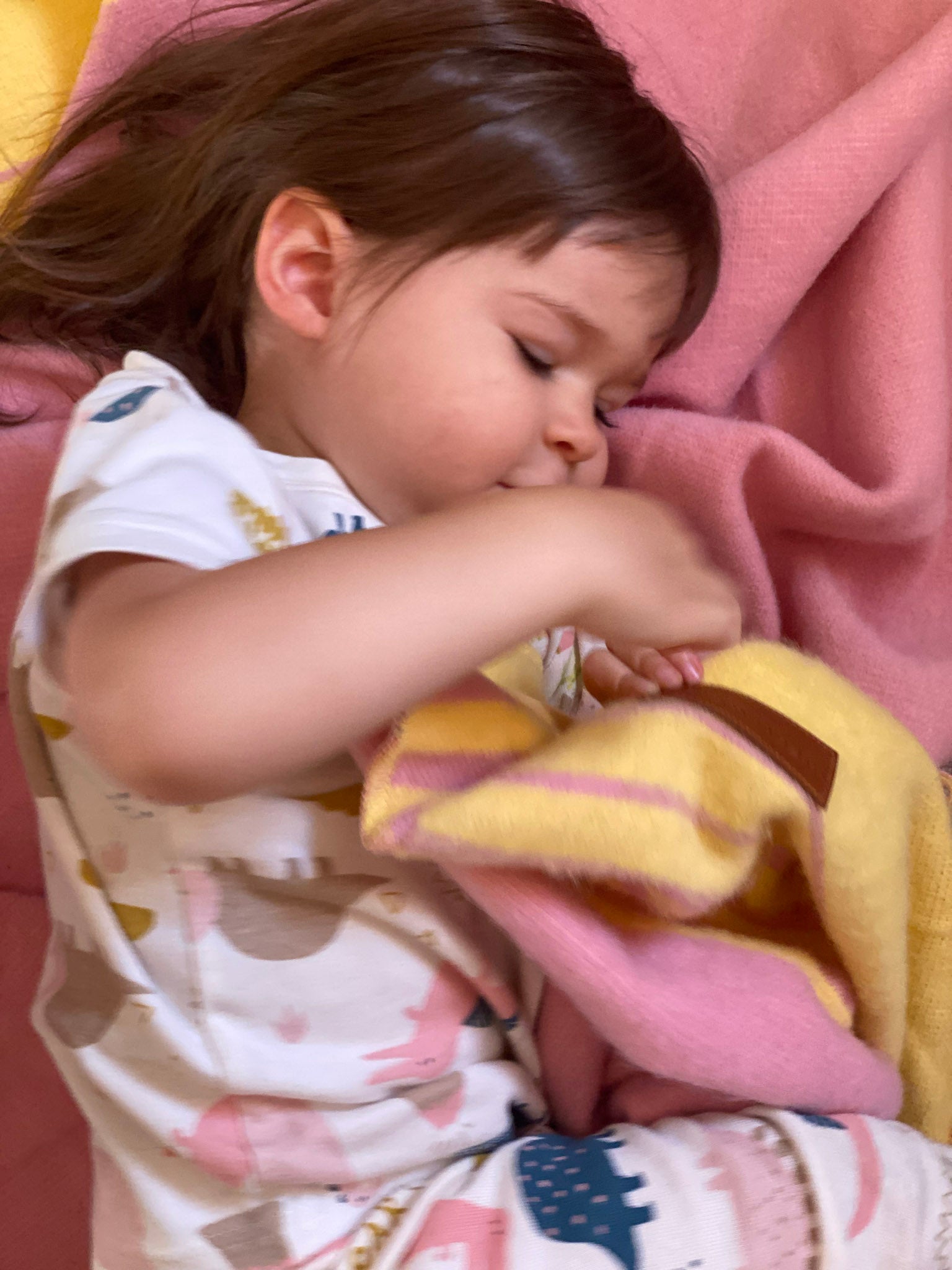 Quilotoa Pink and Yellow Luxury Throw Blanket
