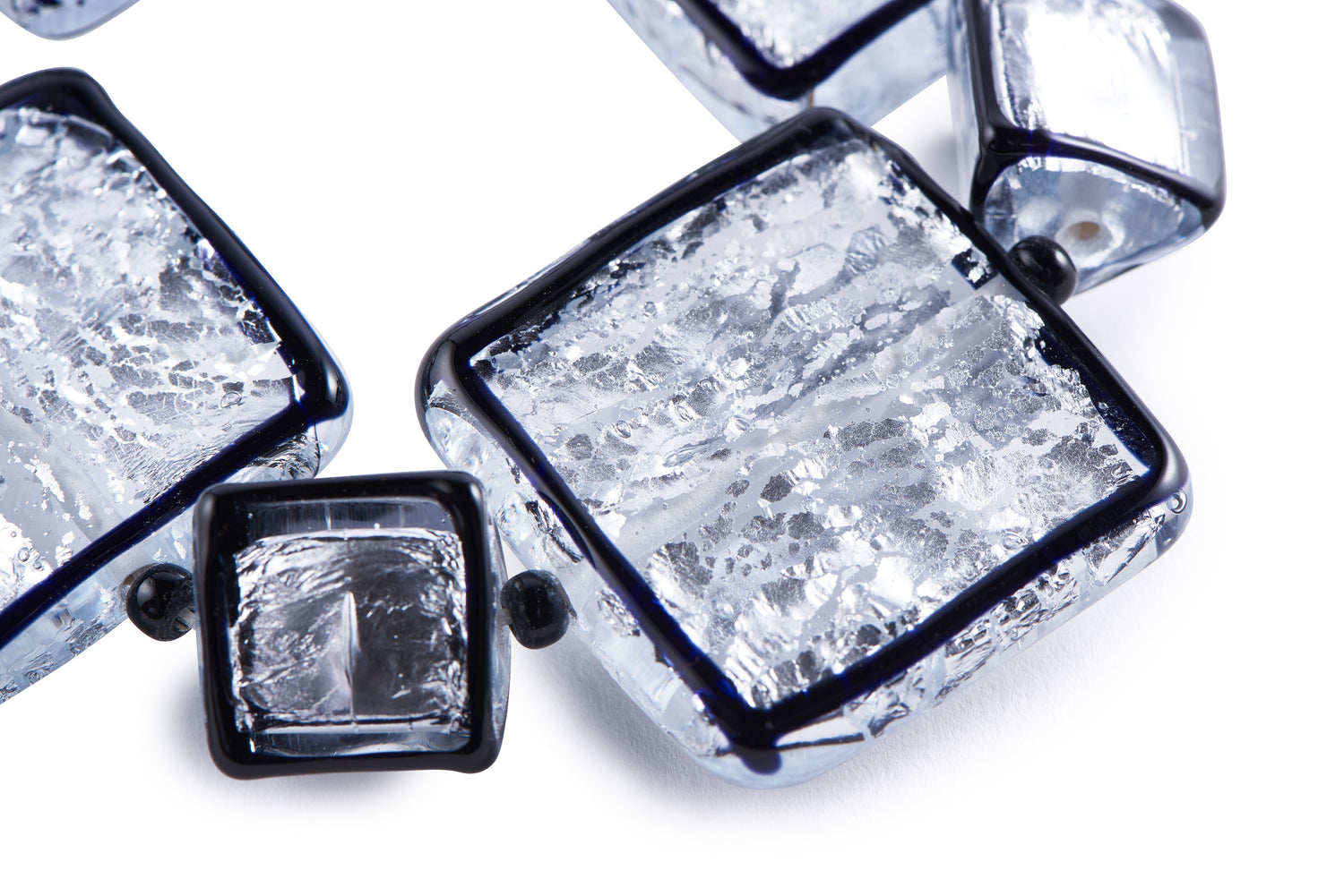 Handmade Silver &amp; Glass Jewelry - Black and Silver