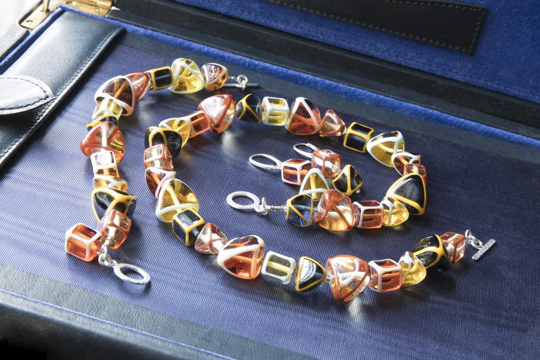 Handmade Silver & Glass Necklace, Earrings & Bracelet - Kubi African