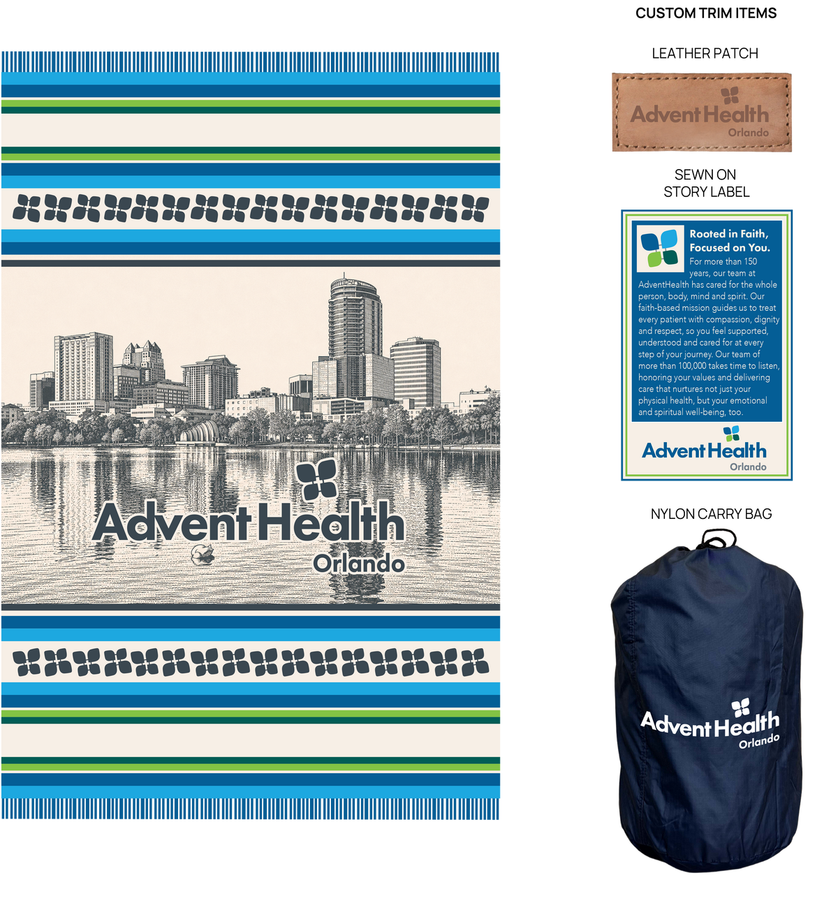 Custom healthcare recognition woven design by Ecuadane