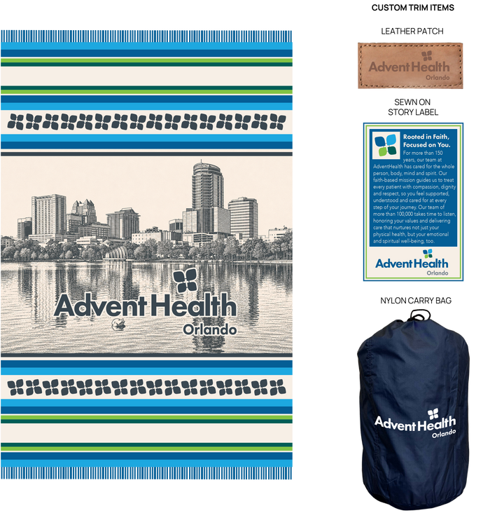 Custom healthcare blanket for hospital employee appreciation and donor stewardship