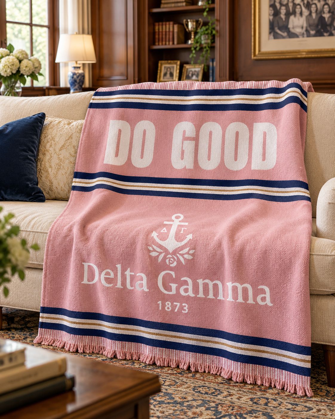 Custom fraternity or sorority woven blanket design