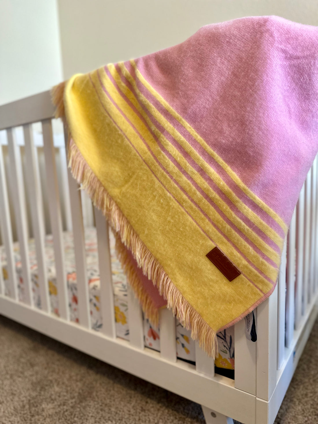 Quilotoa Pink and Yellow Luxury Throw Blanket