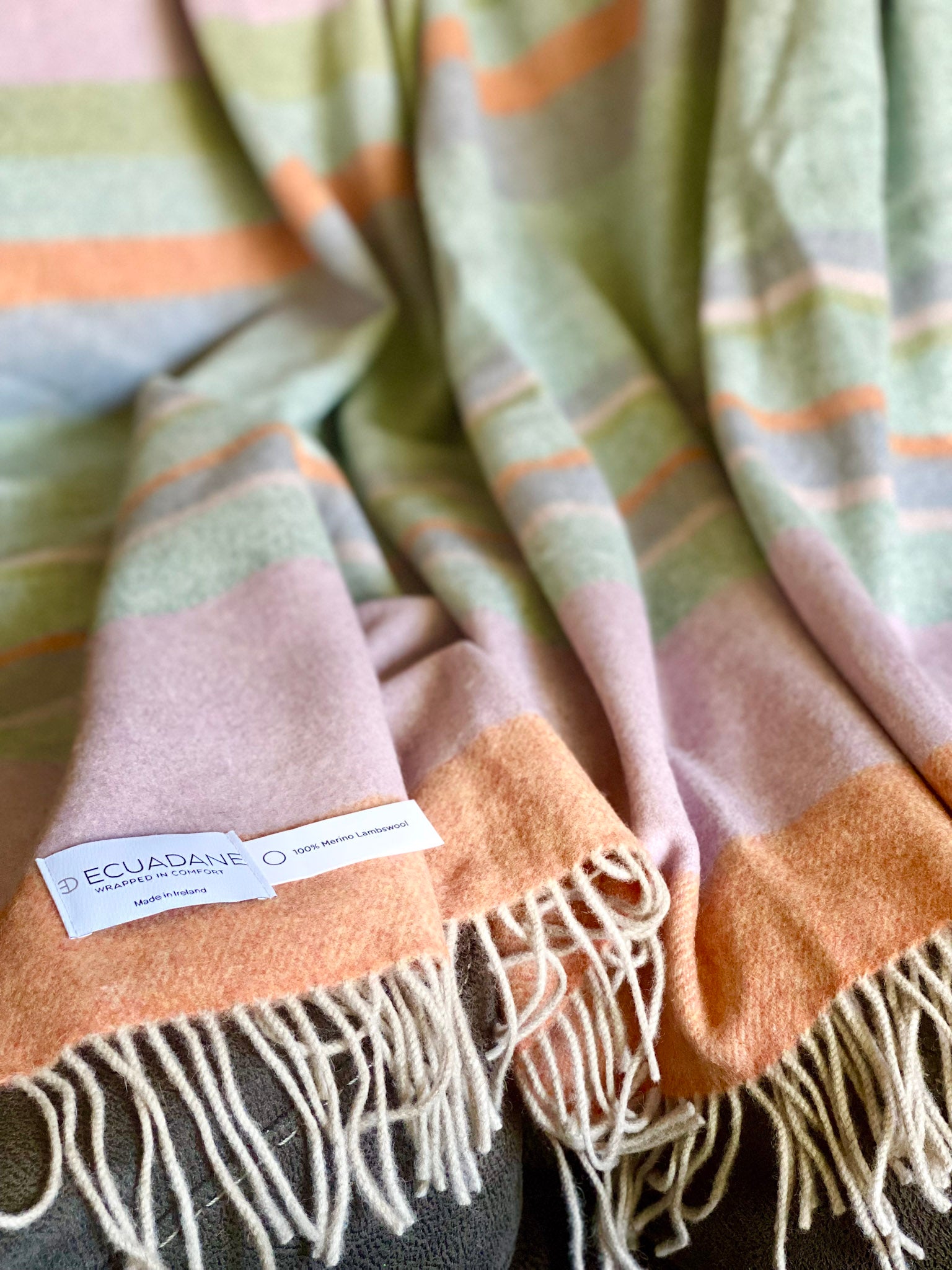 Merino Wool Throw Made in Ireland - Fiadh Elm