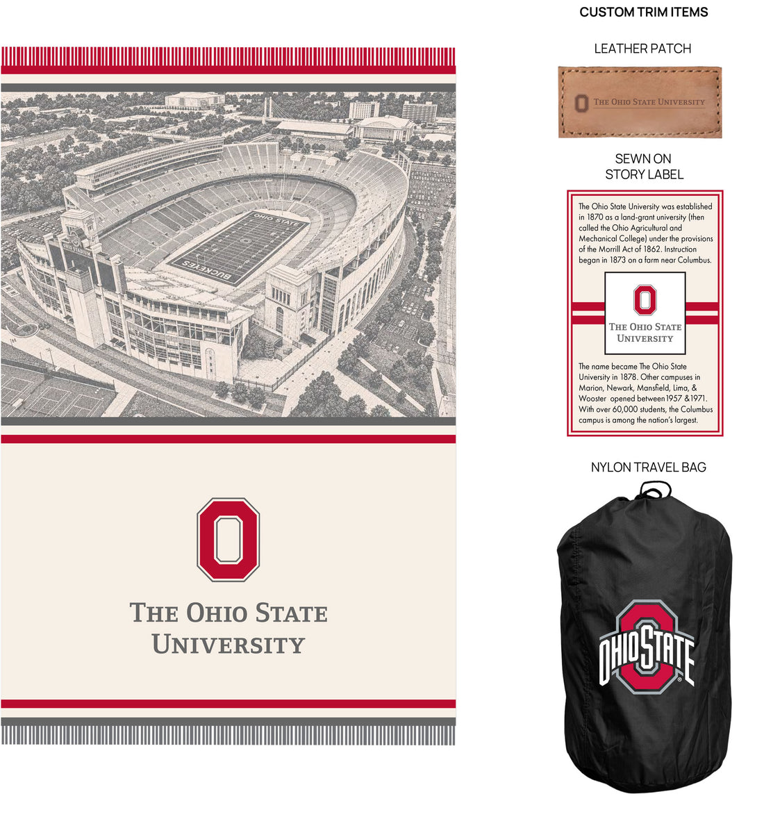 Custom university blanket design example for admitted students