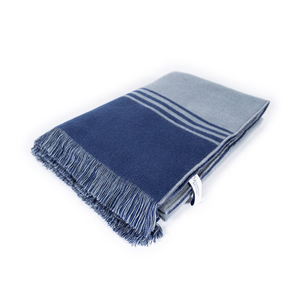 Stockholm - Blue and Gray Luxury Throw Blanket