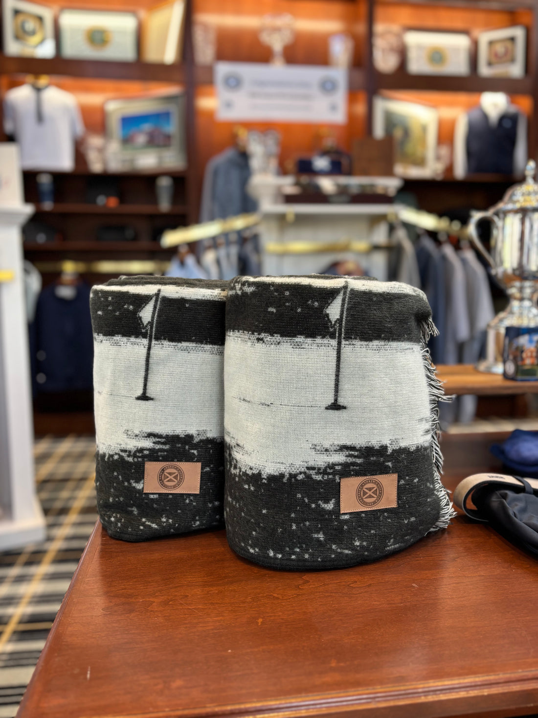 Custom golf course woven blanket design example