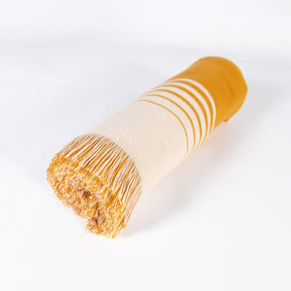 Versailles - Gold and Beige Luxury Throw Blanket