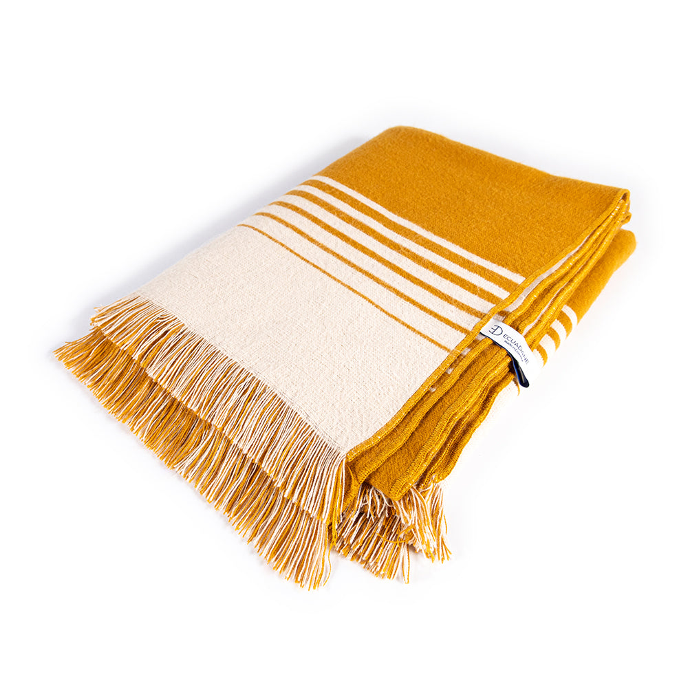 Versailles - Gold and Beige Luxury Throw Blanket