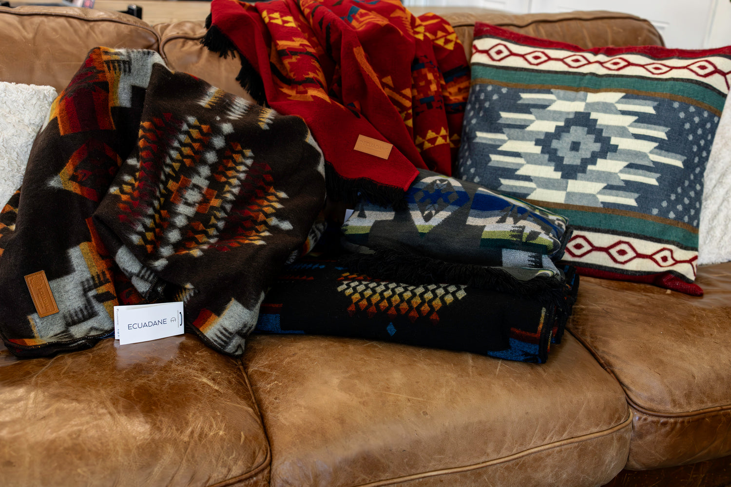 Artisan-Made Large Sumaco Wave Pillowcase with Southwestern Design