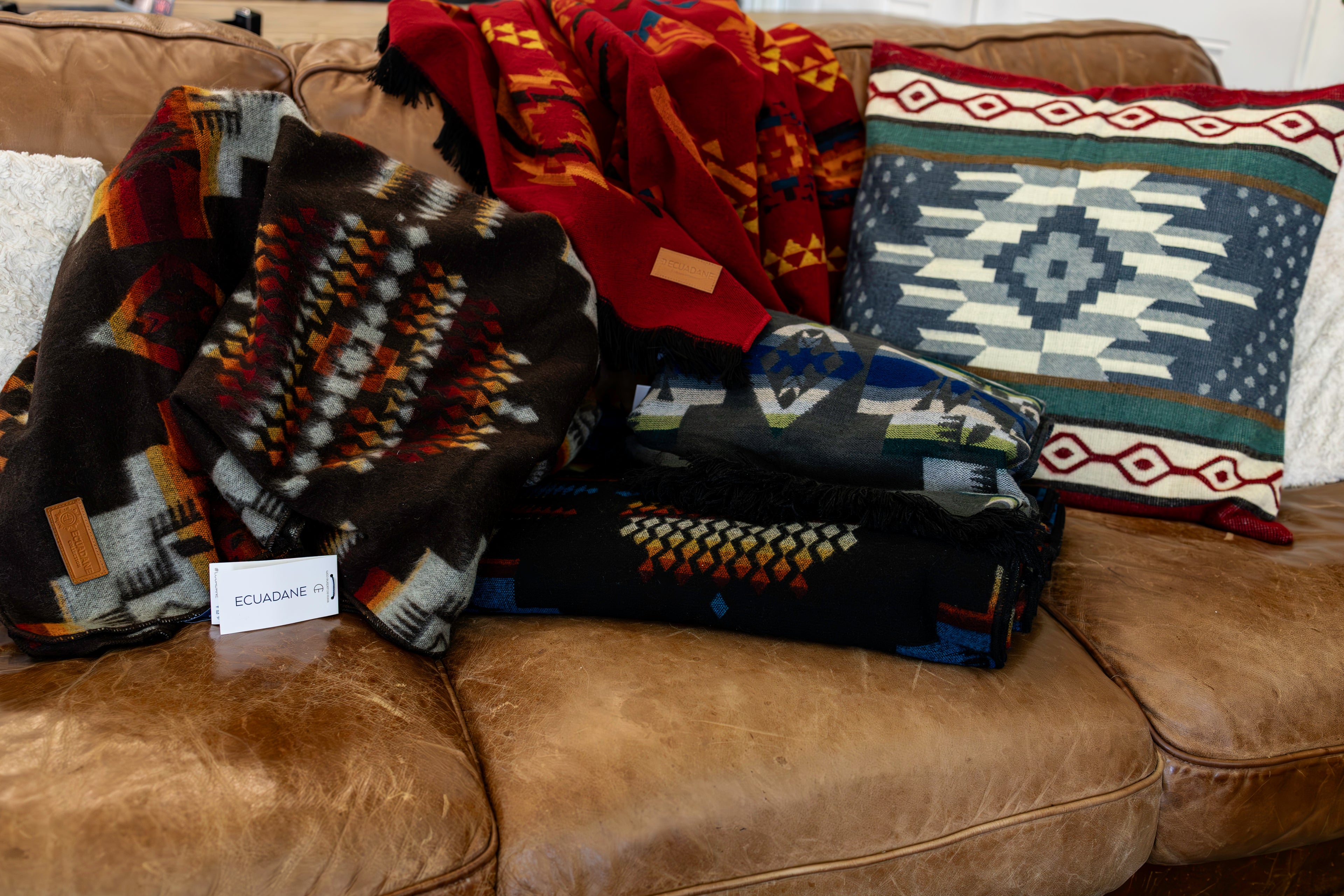 Artisan-Made Large Sumaco Wave Pillowcase with Southwestern Design